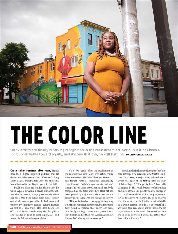 Baltimore Magazine tear sheet featuring artist Lady Brion