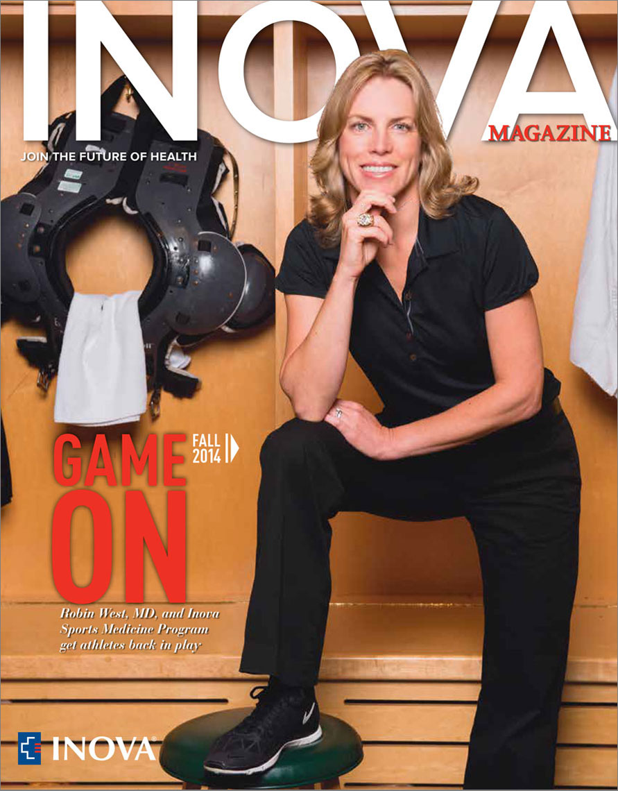 INOVA Magazine cover featuring Dr. Robin West