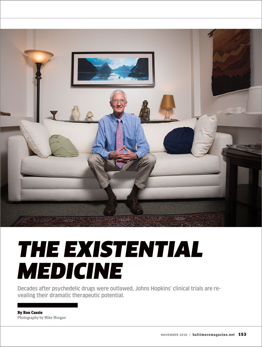 Baltimore Magazine spread featuring Roland Griffiths