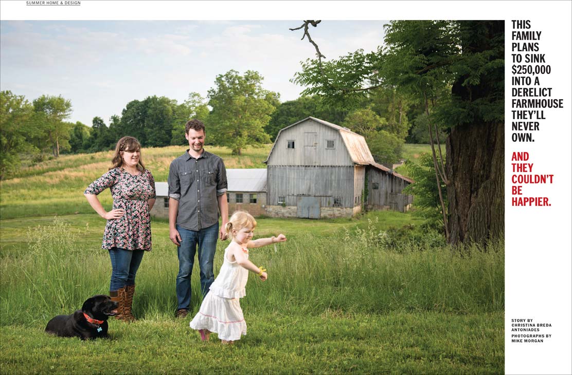 Washington Post Magazine spread featuring the Pleasants family on their farm
