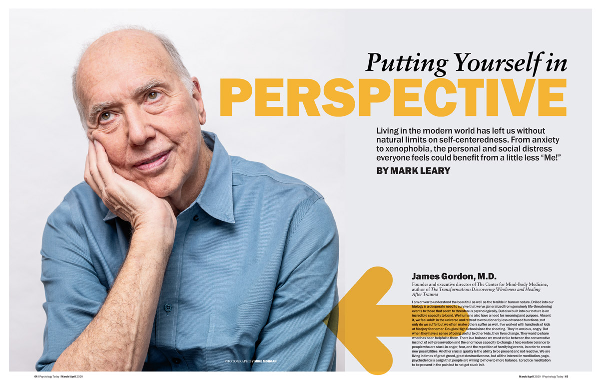 Psychology Today magazine spread featuring Dr. James Gordon