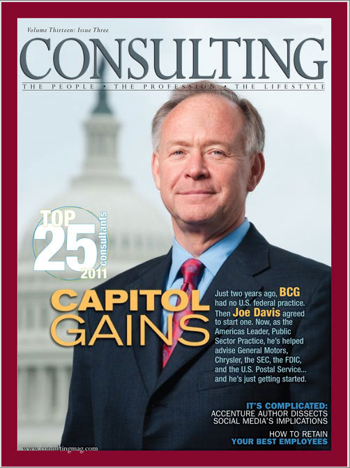Consulting Magazine cover featuring Joe Davis of Boston Consulting